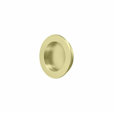 DELTANA 2-3/8 Round Flush Pull Unlacquered Bright Brass Finish FP238U3-UNL